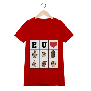 Nome do produto Eu ❤️ Libras - Baby Look Conforto