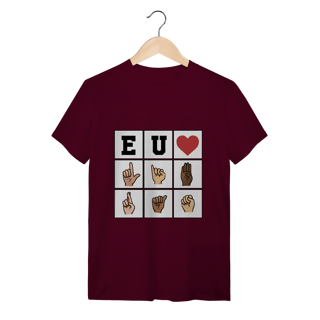 Nome do produto Eu ❤️ Libras - Camiseta Conforto