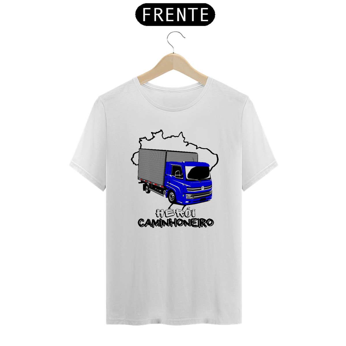 Nome do produto: Camiseta Herói Caminhoneiro Baú 3/4