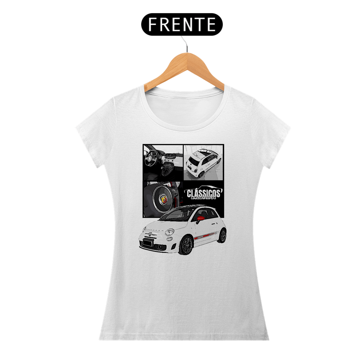 Nome do produto: Camiseta feminina Fiat 500 Abarth