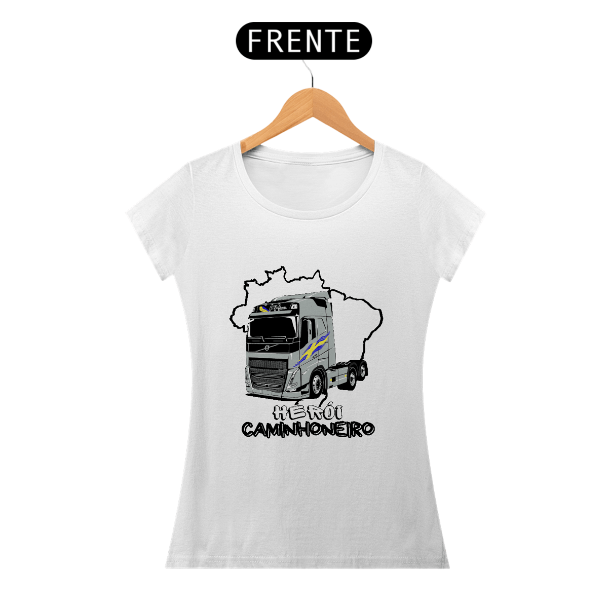 Nome do produto: Camiseta feminina Herói Caminhoneiro Volvo FH