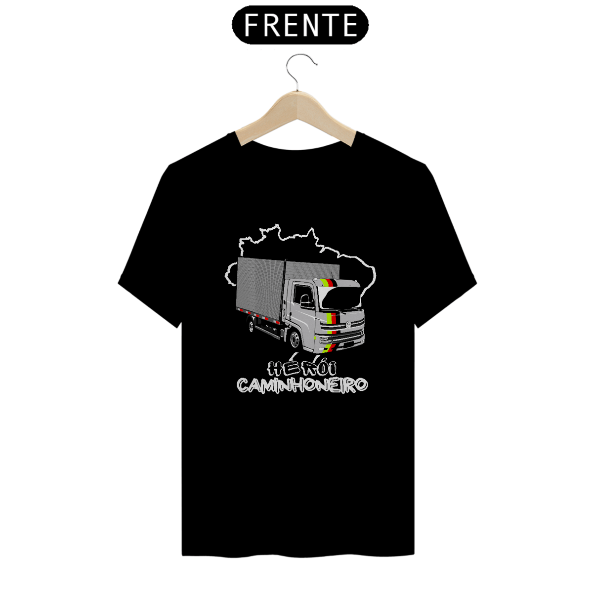 Nome do produto: Camiseta Herói Caminhoneiro Baú 3/4