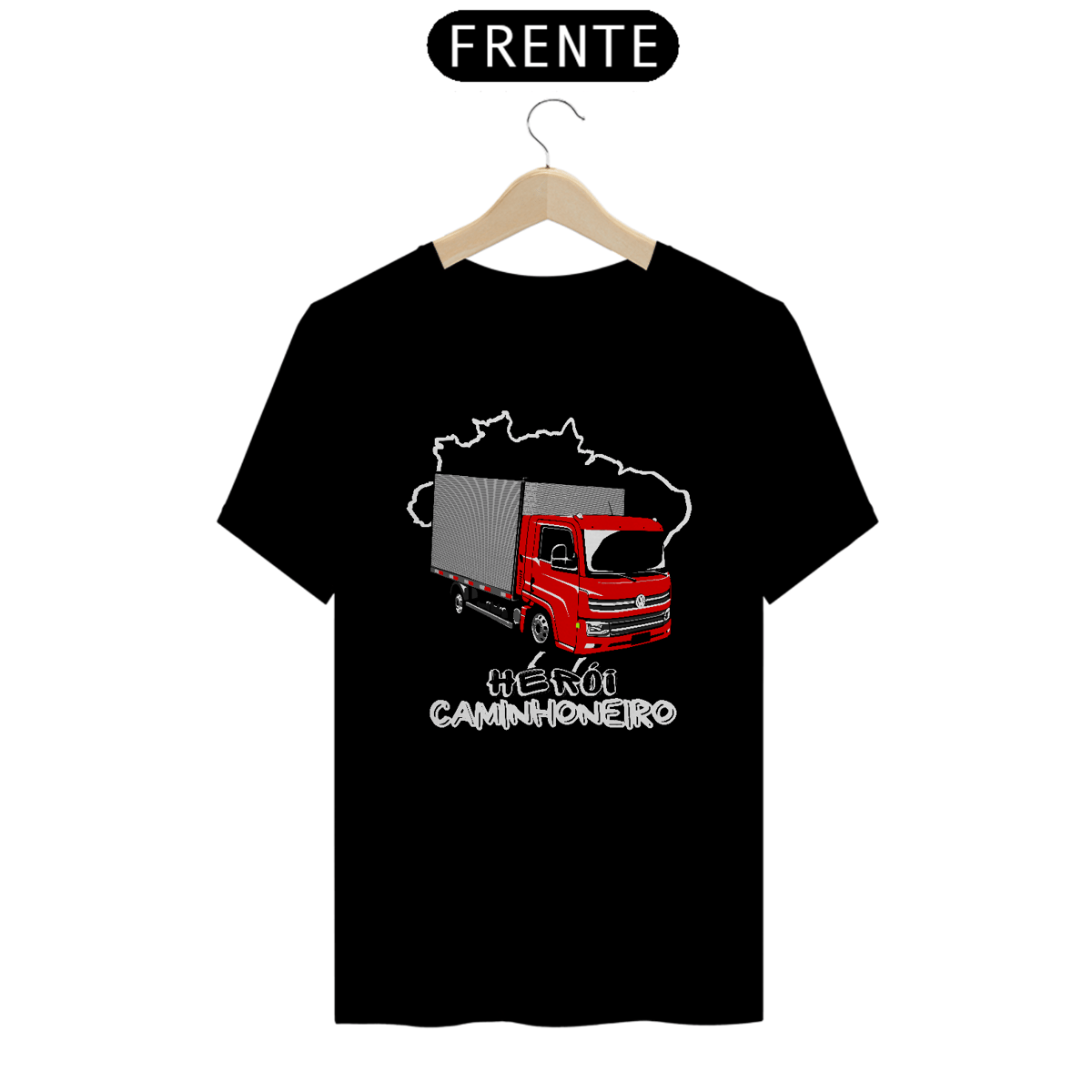 Nome do produto: Camiseta Herói Caminhoneiro Baú 3/4