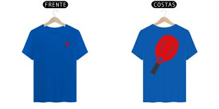 Nome do produto Camisa 100% Algodão - Raquete Beach Tennis (Frente e Costas)