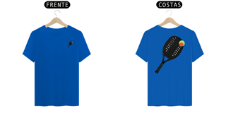 Nome do produto Camisa 100% Algodão - Raquete e Bola Beach Tennis (Frente e Costas)