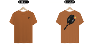 Nome do produto Camisa 100% Algodão - Raquete e Bola Beach Tennis (Frente e Costas)