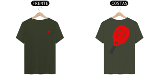 Nome do produto Camisa 100% Algodão - Raquete Beach Tennis (Frente e Costas)
