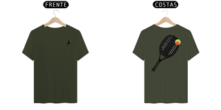Nome do produto Camisa 100% Algodão - Raquete e Bola Beach Tennis (Frente e Costas)