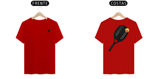 Nome do produto Camisa 100% Algodão - Raquete e Bola Beach Tennis (Frente e Costas)