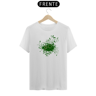 Nome do produto Camiseta Círculos e Folhas Abstrato