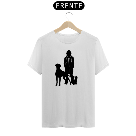 Camiseta Veterinária Cão e Gato Escura