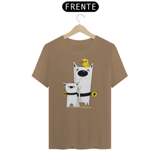 Nome do produto Camiseta Cão Gato Pássaro Cartoon