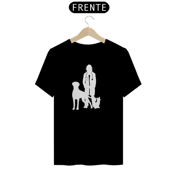 Camiseta Veterinária Cão e Gato Escura