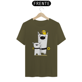 Nome do produto Camiseta Cão Gato Pássaro Cartoon