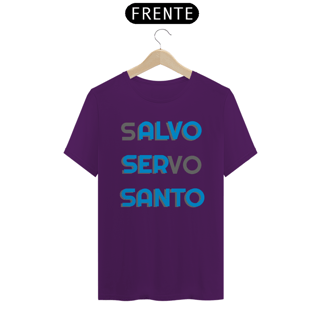 Nome do produto Salvo Servo Santo - letra azul