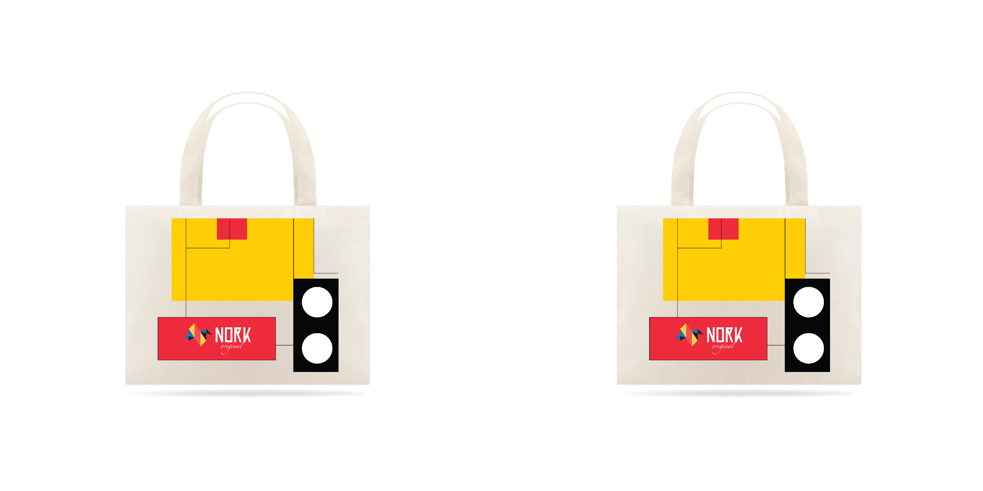 Eco Bag Nork Original Bauhaus Geometric Colorful 