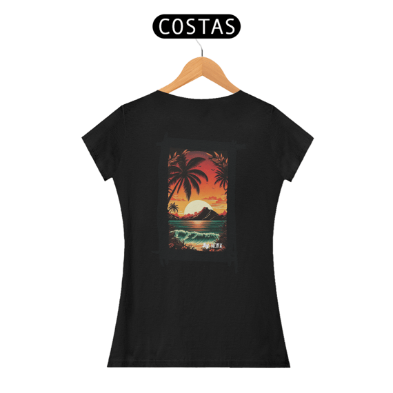 Camisa Nork Surf Sunset Tropics Baby Look Quality