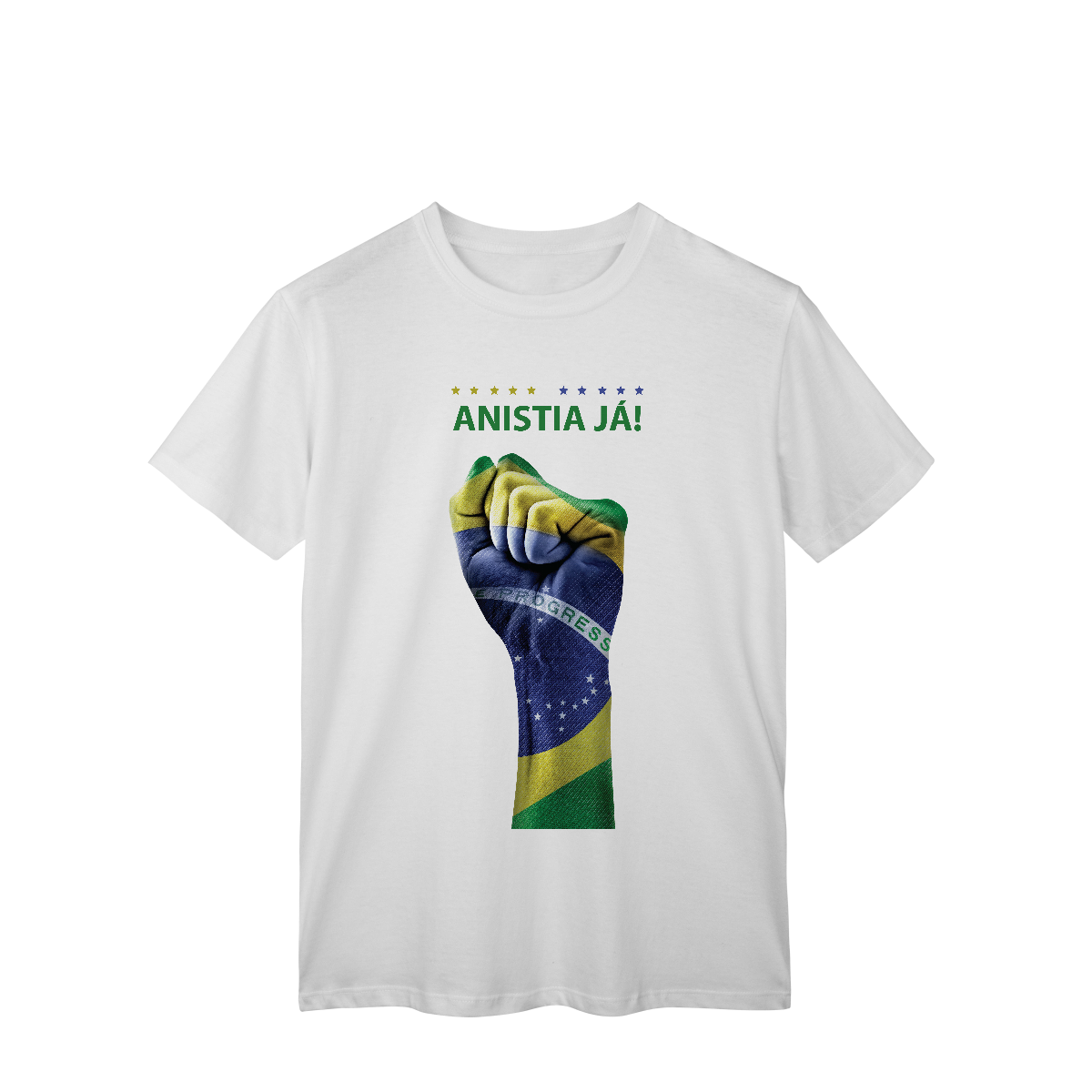 Nome do produto: Punho Bolsonaro Verde e Amarelo - Anistia Já