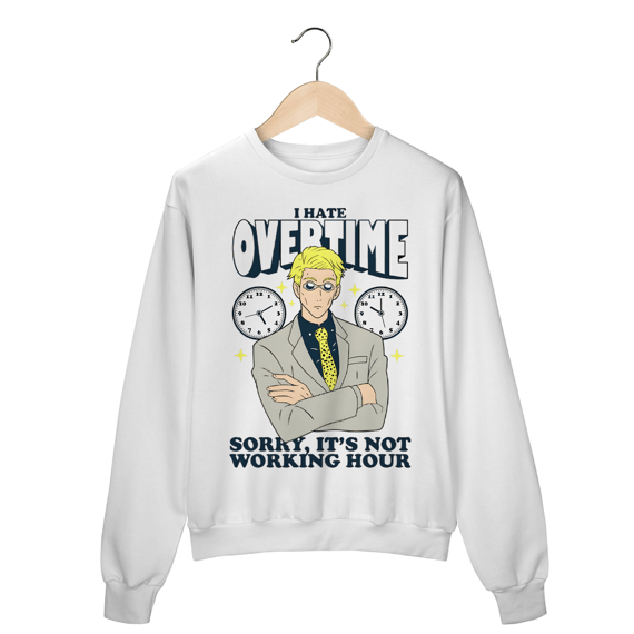 Moletom Fechado - Jujutsu Kaisen I Hate Overtime