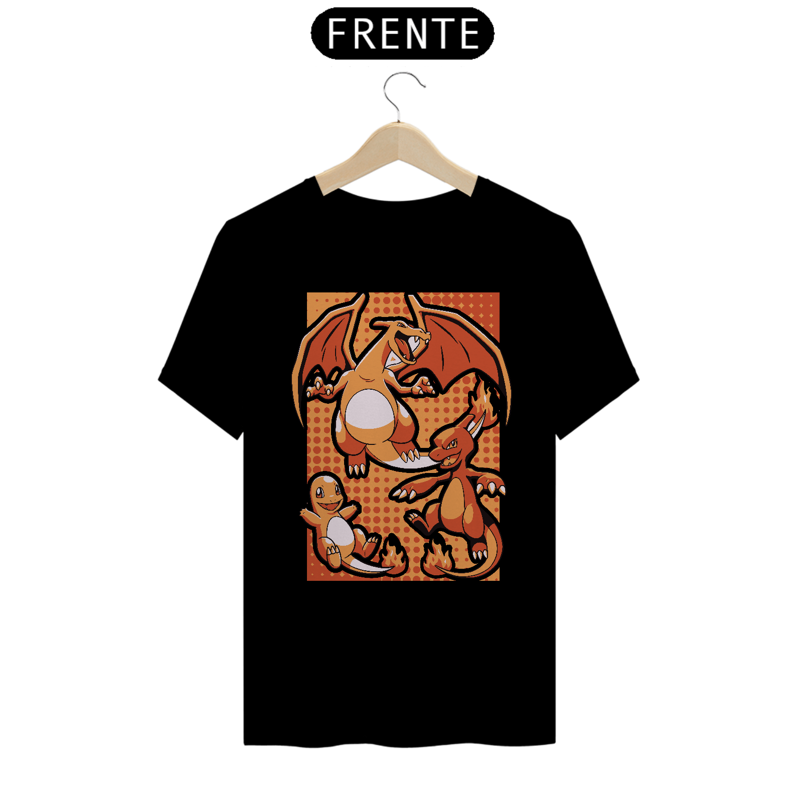 Camiseta Unissex - Pokémon Evoluções Charmander