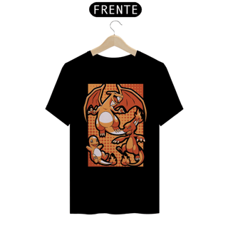 Camiseta Unissex - Pokémon Evoluções Charmander