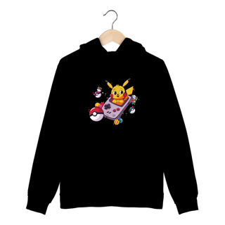 Nome do produto Moletom Canguru - Pokémon Pikachu Gameboy