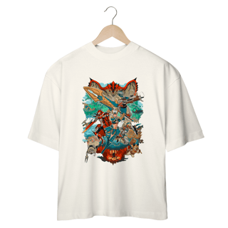 Nome do produto Camiseta Oversized - A Caçada Começa - Monster Hunter