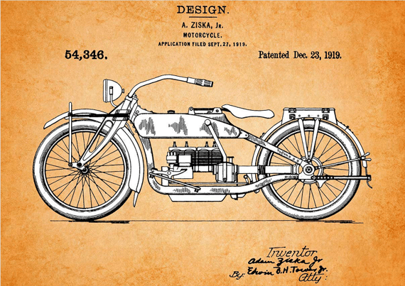 Poster Motocycle Patent
