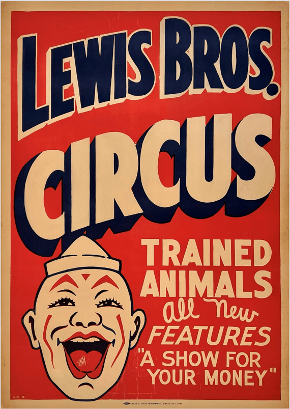 Poster Lewis Bros Circus