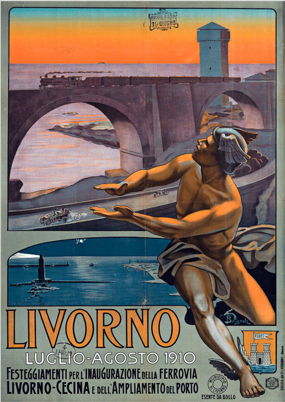 Poster Ferrovia Livorno-Cecina