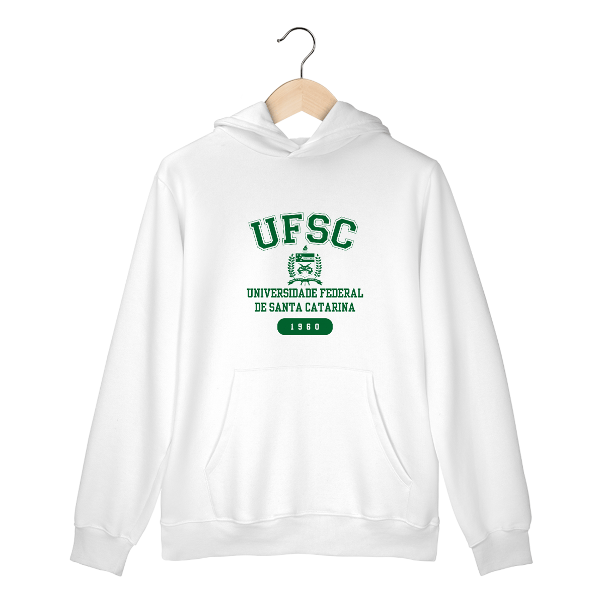 Nome do produto: Moletom Canguru UFSC - LETRA VERDE