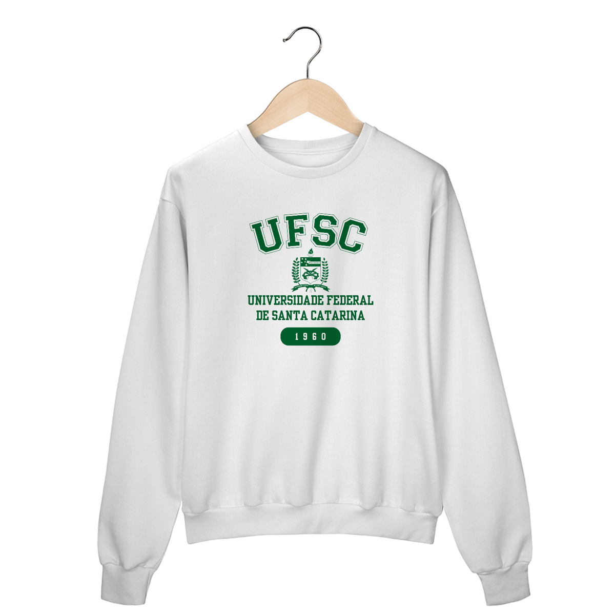 Nome do produto: Moletom Careca UFSC - LETRA VERDE