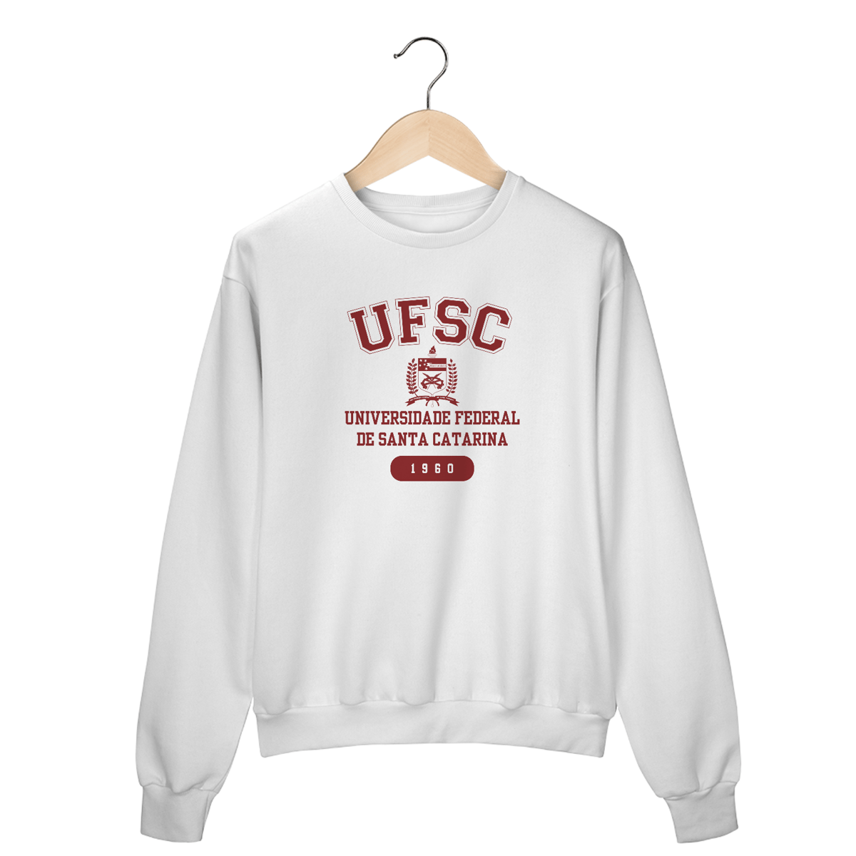 Nome do produto: Moletom Careca UFSC - LETRA VERMELHA
