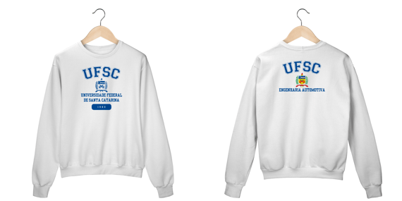 Moletom UFSC careca Branco - Engenharia Automotiva