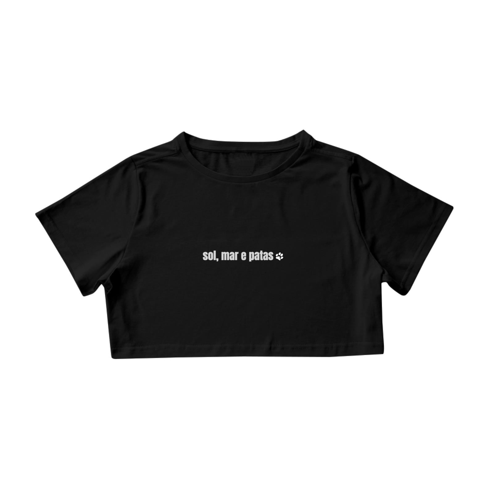 Camiseta Cropped - Sol, Mar e Patas