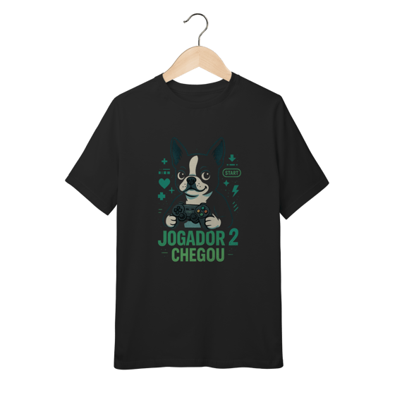 Camiseta Infantil Gamer – Jogador 2 Chegou - 10 a 14 anos