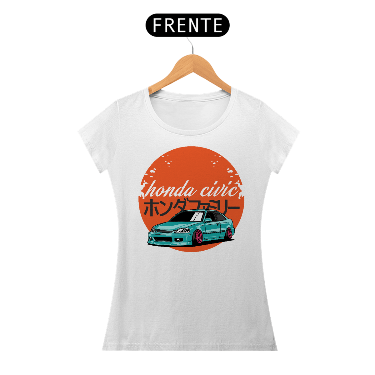 Nome do produto: Camiseta Gearhead Feminina - Honda Civic - Babylong