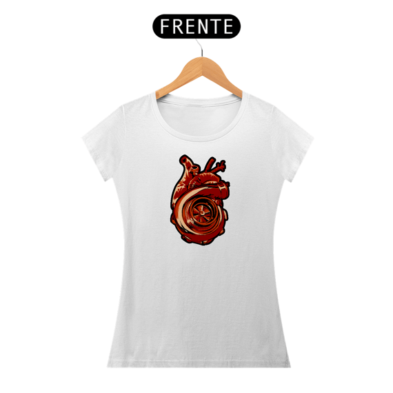 Camiseta baby long Feminina - Coração Turbinado