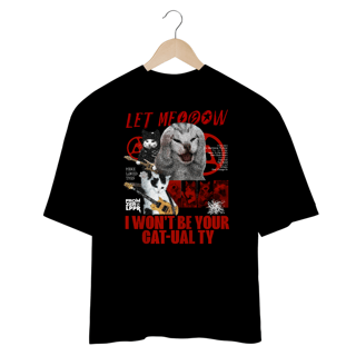 Nome do produto Camiseta Oversized Let Meow Vermelho