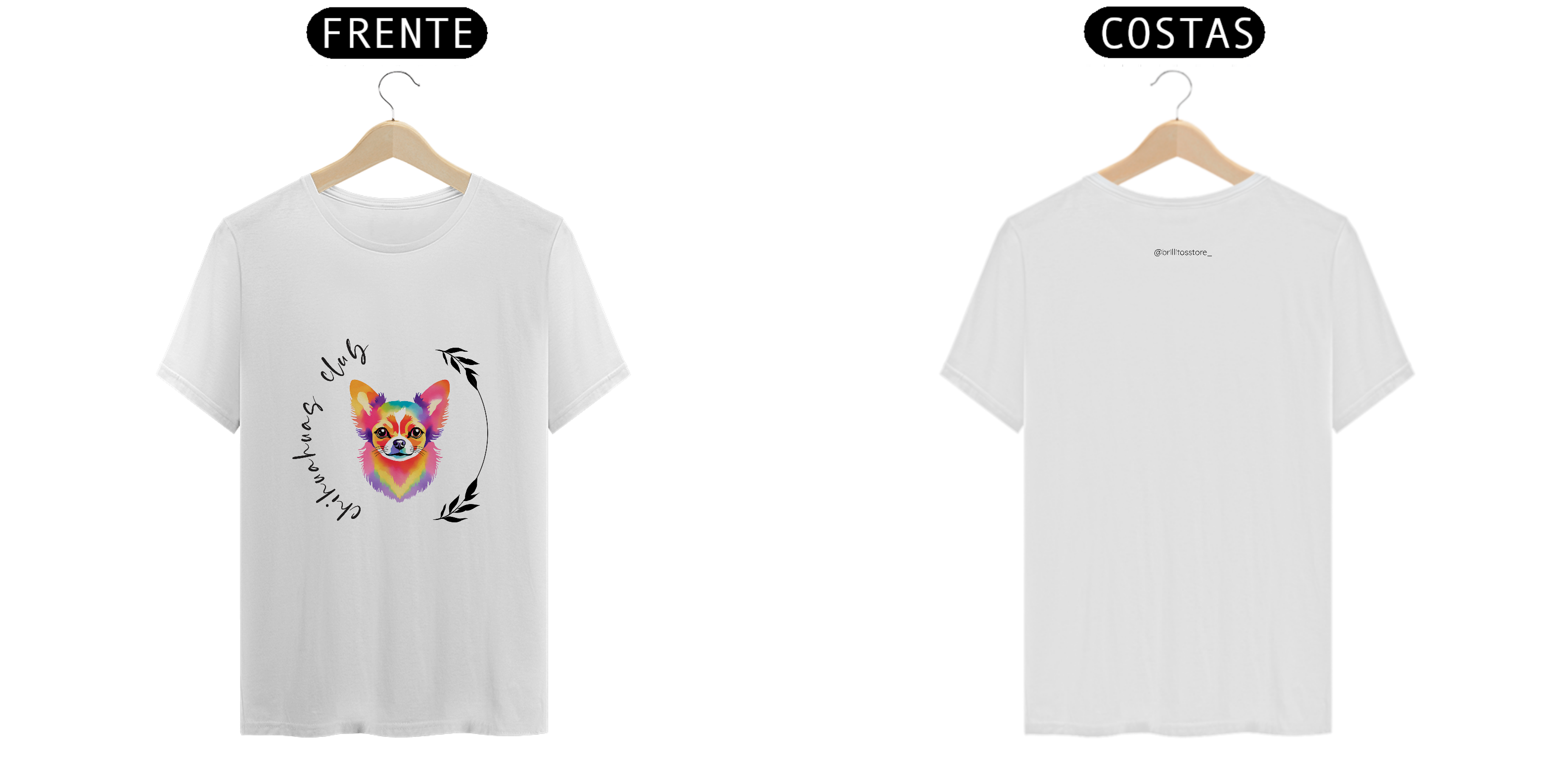 T- shirt Quality - Chihuahua CLUB / PELO LONGO - BRANCO