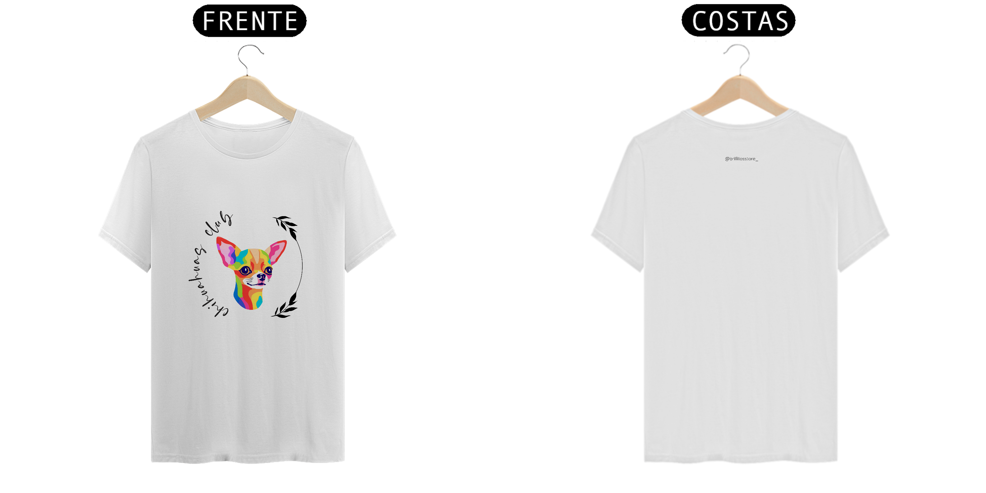 T- shirt Quality - Chihuahua CLUB / PELO CURTO - BRANCO