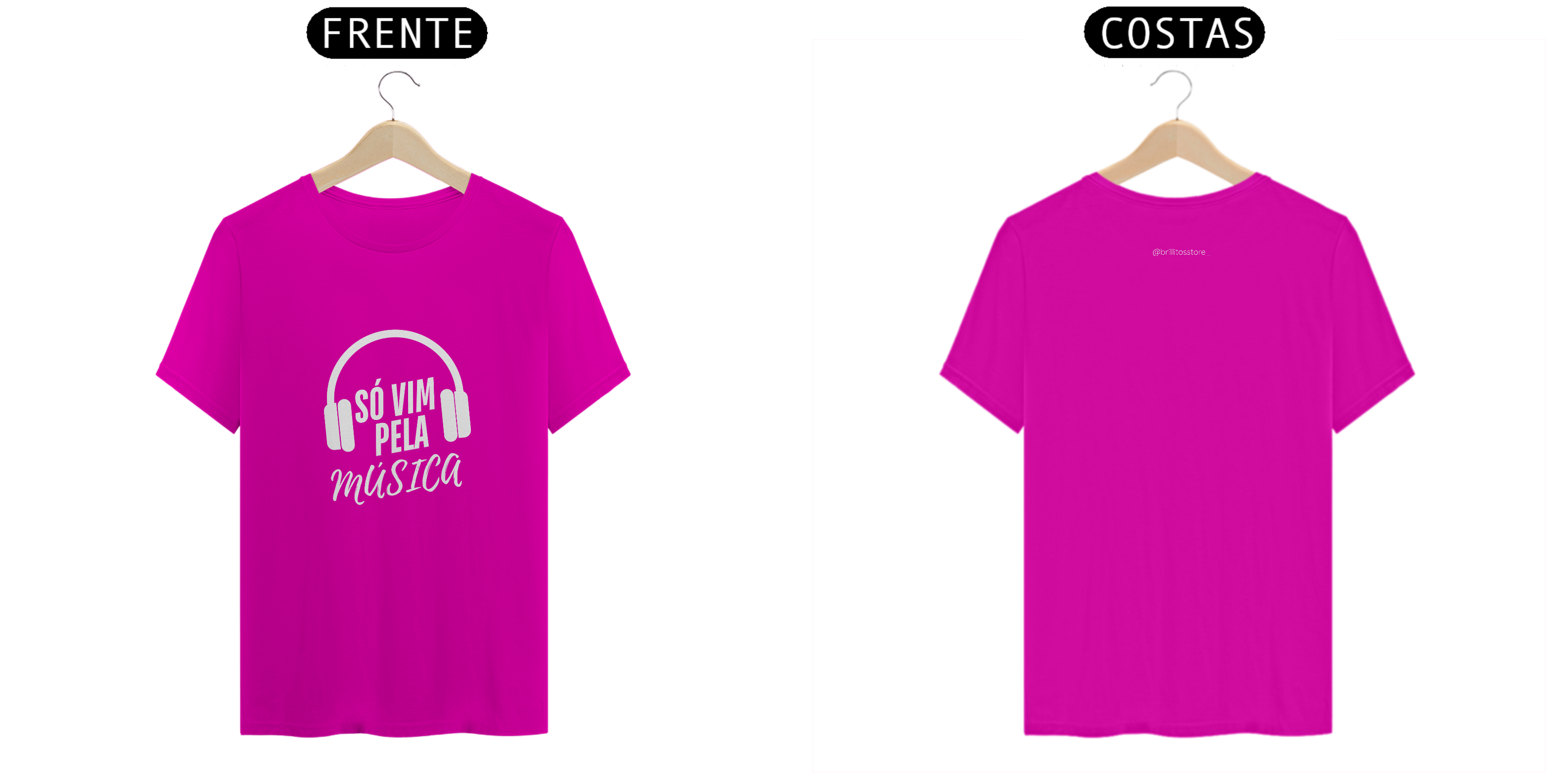 T- shirt Quality - Só vim pela Música - COLORIDO