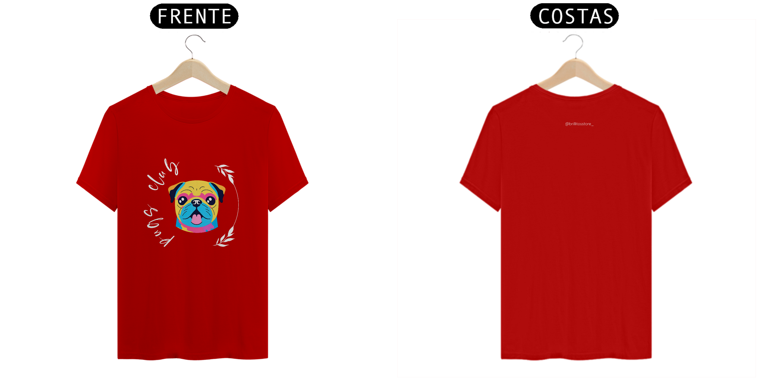 T- shirt Quality - Pugs CLUB - COLORIDO