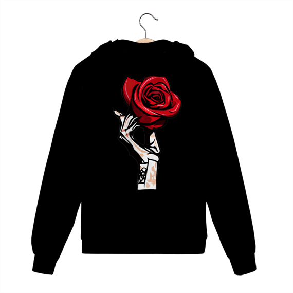 Moleton/zíper - mão rosa