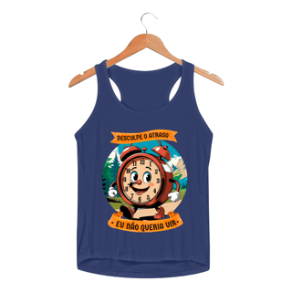 Nome do produto Desculpe o atraso - Regata Feminina Dry Sport UV