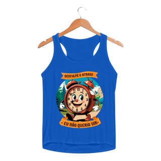 Nome do produto Desculpe o atraso - Regata Feminina Dry Sport UV