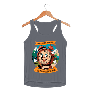 Nome do produto Desculpe o atraso - Regata Feminina Dry Sport UV