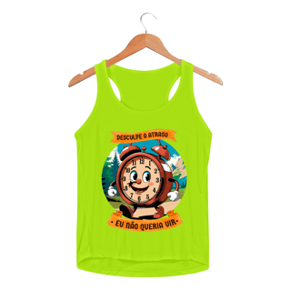 Nome do produto Desculpe o atraso - Regata Feminina Dry Sport UV