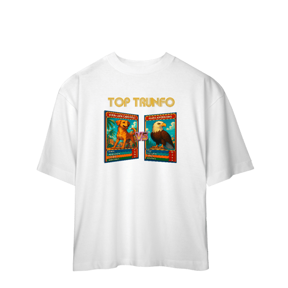 Top Trunfo: Vira-Lata Caramelo vs Águia Americana - Camiseta Oversized