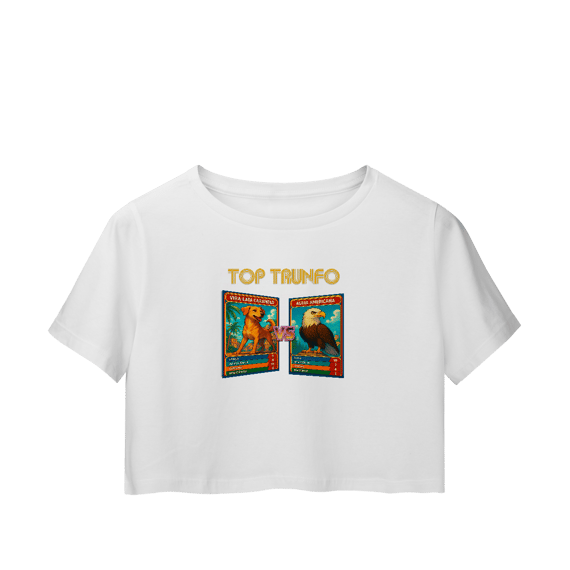 Top Trunfo: Vira-Lata Caramelo vs Águia Americana - Camiseta Cropped